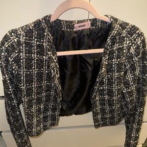 Ci Sono Black and White Tweed Blazer